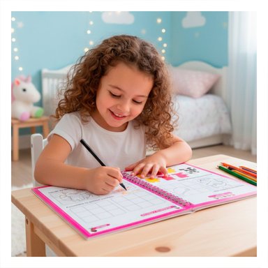PACK2 FORMATO ROSADO CUADERNO MAGICO PARA PRACTICA INFANTIL Y+PAPEL REGALO - 5