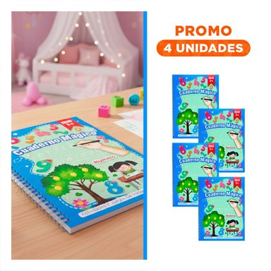 PACK4 PRESENTACION AZUL CUADERNO MAGICO PARA DIBUJO INFANTIL Y+REGALO STICKER - 1