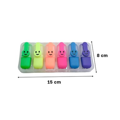 PACK4 SMOOTH NEON CARITAS 6 COLORES SET ESCOLAR PERU ESCRITURA FINA Y+PAPEL REGALO - 4