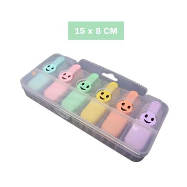 PACK4 FUN PASTELES CARITAS 6 COLORES SET ESCOLAR PERU CARITAS INFANTILES Y+REGALO STICKER - 4