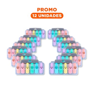 PACK12 PRO PASTELES CARITAS 6 COLORES SET ESCOLAR PERU CALIDAD PREMIUM Y+REGALO STICKER - 1