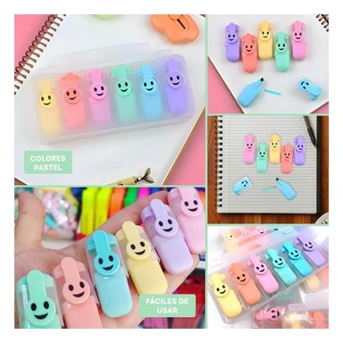 KAWAI PASTELES CARITAS 6 COLORES SET ESCOLAR PERU SET PRACTICO - 5