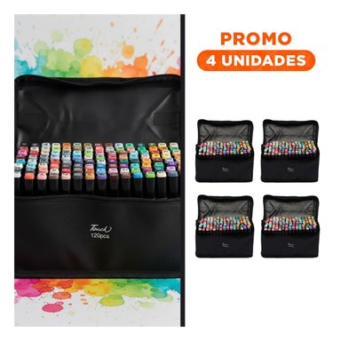 PACK4 SET DOBLE PUNTA LETTERING ARTISTICO 120 UNIDADES TOUCH Y+REGALO STICKER - 1