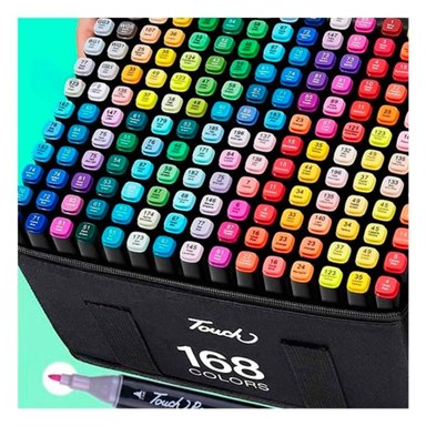 PACK4 PLUMONES DOBLE PUNTA LETTERING ARTISTICO 168 UNIDADES TOUCH - 2