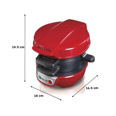 PACK2 PLACA ANTIADHERENTE DOBLE CARA PARA SANDWICH Y HAMBURGUESAS ROJO Y+PAPEL REGALO - 4