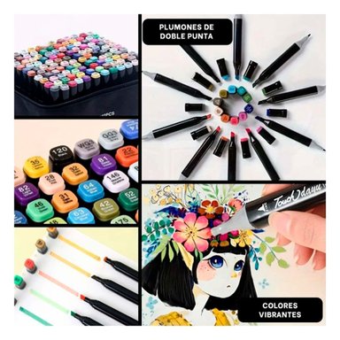 PLUMONES PROFESIONALES LETTERING 80 UNIDADES DOBLE PUNTA TOUCH - 5