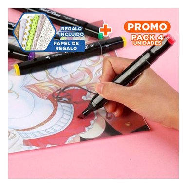 PACK4 ROTULADORES DOBLE PUNTA LETTERING ARTISTICO 80 UNIDADES TOUCH Y+PAPEL REGALO - 1