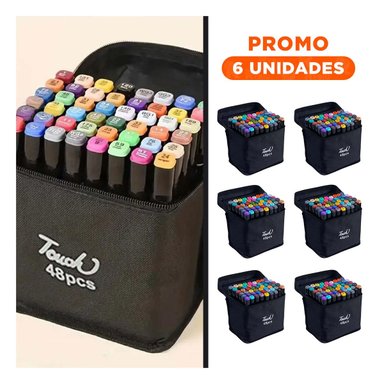 PACK6 KIT DOBLE PUNTA LETTERING ARTISTICO 48 UNIDADES TOUCH - 1