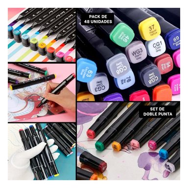PACK2 ESTUCHE PROFESIONAL LETTERING 48 UNIDADES DOBLE PUNTA TOUCH Y+PAPEL REGALO - 3