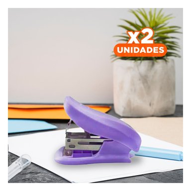 PACK2 ENGRAPADORA DE OFICINA KAWAI COLORES PASTELES LILA Y+REGALO STICKER - 1