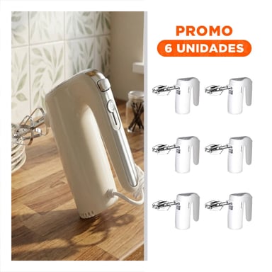 PACK6 BATIDOR ELECTRICO DE MANO PARA COCINA HOGAR COMODO - 1