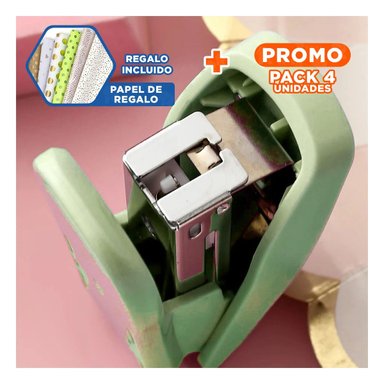 PACK4 SUJETA DOCUMENTOS KAWAI COLORES PASTELES VERDE AGUA Y+PAPEL REGALO - 1