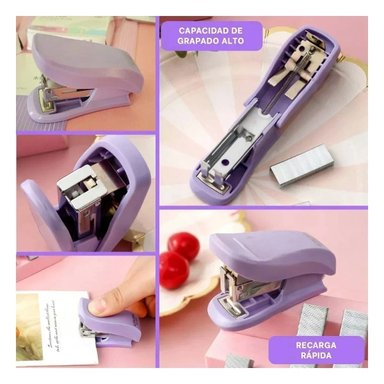 PACK2 ENGRAPADORA ESCOLAR KAWAI COLORES PASTELES LILA Y+PAPEL REGALO - 3