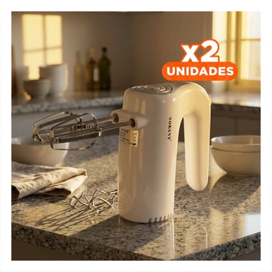 PACK2 LICUADORA ELECTRICA DE MANO PARA COCINA HOGAR PRACTICA Y+REGALO STICKER - 1