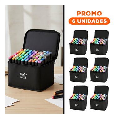 PACK6 KIT DOBLE PUNTA LETTERING ARTISTICO 80 UNIDADES TOUCH - 1