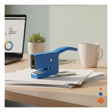 PACK4 LIGERO MINI TIPO ALICATE AZUL PARA 15 HOJAS OFICINA Y+PAPEL REGALO - 5