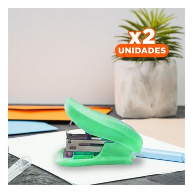 PACK2 ENGRAPADORA DE OFICINA KAWAI COLORES PASTELES VERDE AGUA Y+REGALO STICKER - 1