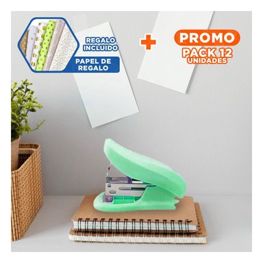 PACK12 COMPLEMENTO ESCOLAR KAWAI COLORES PASTELES VERDE AGUA Y+PAPEL REGALO - 1