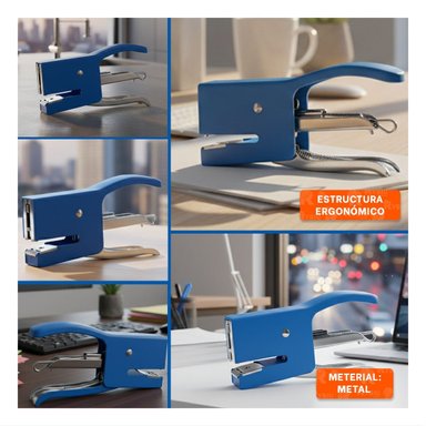 PACK12 ESCRITORIO MINI TIPO ALICATE AZUL PARA 15 HOJAS TRABAJO Y+PAPEL REGALO - 2