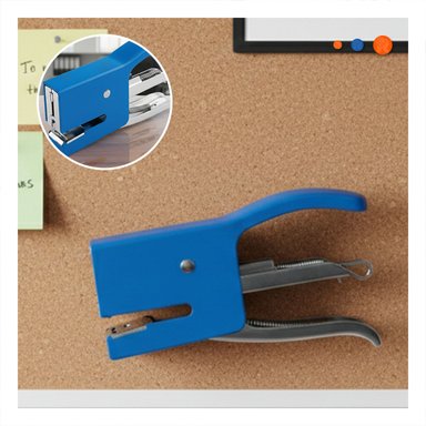 PACK6 OFICINA MINI TIPO ALICATE AZUL PARA 15 HOJAS USO DIARIO Y+PAPEL REGALO - 2