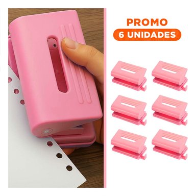 PACK6 PONCHADORA ROSADA KWAI COLORES PASTELES ESCRITORIO - 1