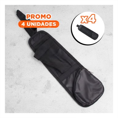 PACK4 SISTEMA ORGANIZADOR LATERAL DE ASIENTO DE AUTO NEGRO CON BOLSILLOS - 1