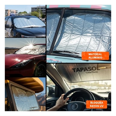 CUBRESOL FRONTAL PARA AUTO 130X70CM CON PROTECCION UV Y+POST IT - 1