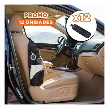 PACK12 FUNDA ORGANIZADORA PARA ASIENTO DE AUTO NEGRO CON AJUSTE SEGURO - 1