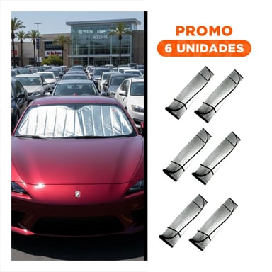 PACK6 LAMINA SOLAR PARA AUTO 130X70CM CON COBERTURA PROTECTORA - 1