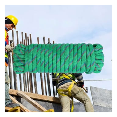 CUERDA 4M X 4CM VERDE MULTIUSO PARA AMARRE EN CAMPING Y CASA Y+LIGAS REGALO - 1