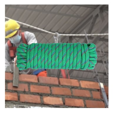 CUERDA 4M X 4CM VERDE MULTIUSO PARA AMARRE EN CAMPING Y CASA Y+LIGAS REGALO - 2