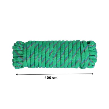 CUERDA 4M X 4CM VERDE MULTIUSO PARA AMARRE EN CAMPING Y CASA Y+LIGAS REGALO - 4