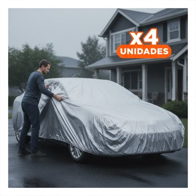 PACK4 CUBIERTA PROTECTORA PARA AUTO L 480X175X120CM GRIS - 1