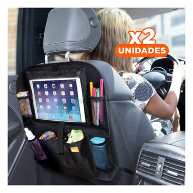 PACK2 ESTUCHE PARA AUTO ORGANIZADOR DE ASIENTO TRASERO NEGRO Y+REGALO STICKER - 1