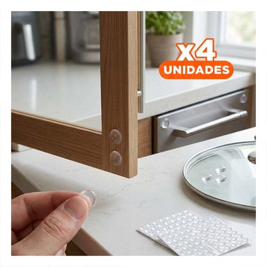 PACK4 TOPES ANTIGOLPES 100 PIEZAS DE SILICONA TRANSPARENTE HOGAR - 1