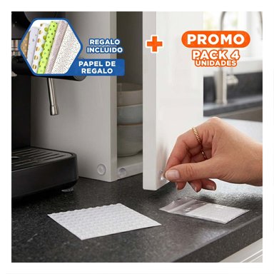 PACK4 AMORTIGUADORES ANTIGOLPES 100 PIEZAS DE SILICONA TRANSPARENTE Y+PAPEL REGALO - 1