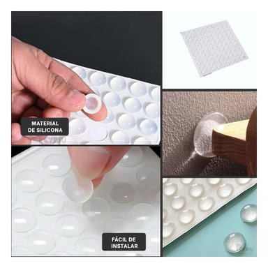 PACK4 PROTECTORES ANTIGOLPES 100 PIEZAS DE SILICONA TRANSPARENTE Y+REGALO STICKER - 2