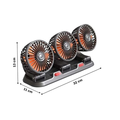 PACK6 TURBINA INTERIOR DE AIRE PARA AUTO 3 CABEZALES NEGRO - 4
