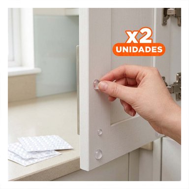 PACK2 TAPONES PARA PUERTAS 100 PIEZAS DE SILICONA TRANSPARENTE CASA Y+REGALO STICKER - 1