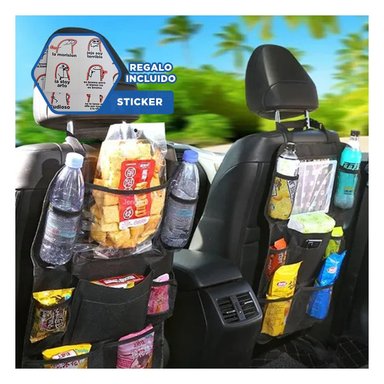 SOPORTE ORGANIZADOR PARA ASIENTO TRASERO DE COCHE NEGRO Y+REGALO STICKER - 1