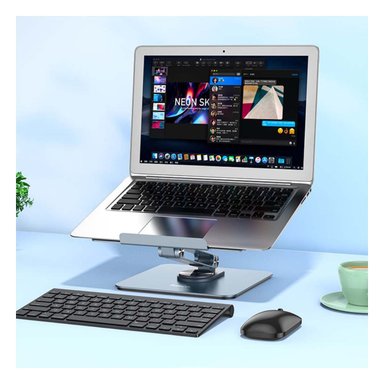 PACK2 PLATAFORMA PARA LAPTOP PLATEADO CON SOPORTE COMODO PARA ESCRITORIO EN CASA Y+PAPEL REGALO - 2