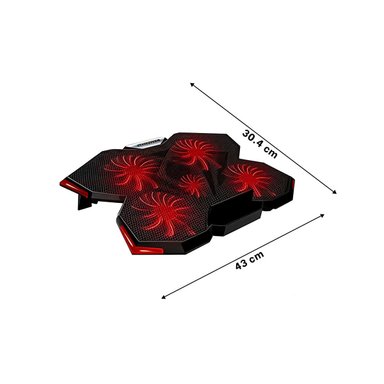 ENFRIADOR PARA LAPTOP 5 VENTILADORES RÁPIDO Y SILENCIOSO NEGRO Y+PAPEL REGALO - 4