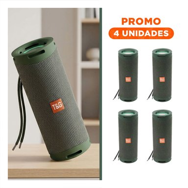 PACK4 BOCINA RECARGABLE VERDE MILITAR CON SONIDO EQUILIBRADO Y+REGALO STICKER - 1