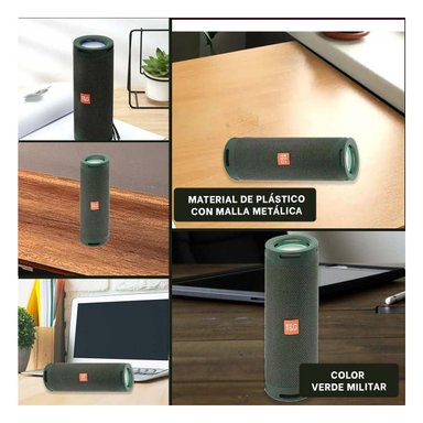 PACK4 BOCINA RECARGABLE VERDE MILITAR CON SONIDO EQUILIBRADO Y+REGALO STICKER - 2