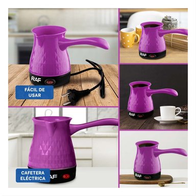 MAQUINITA DE MORADO 500ML TURCA CON PLASTICO Y DE ACERO INOXIDABLE Y+POST IT - 5