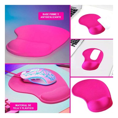 PACK4 TAPETE GEL SUAVE COLOR FUCSIA PARA USO DIARIO COMPUTADORA Y+REGALO STICKER - 2
