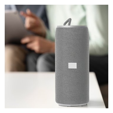 BOCINA PORTATIL COLOR PLOMO CON SONIDO ESTEREO Y FUNCIONAMIENTO SENCILLO Y+REGALO STICKER - 2