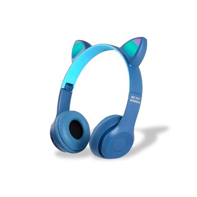 PACK6 AURICULARES TIPO GATO CON LUCES COLOR AZUL PARA OFICINA Y COMPUTADORA Y+PAPEL REGALO - 5