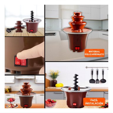CASCADA DE CHOCOLATE MARRON ELECTRICO CON 3 NIVELES PARA COMPARTIR Y+POST IT - 1
