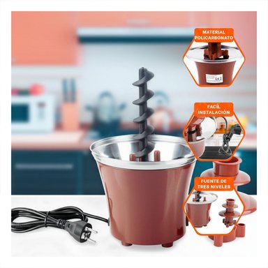 CASCADA DE CHOCOLATE MARRON ELECTRICO CON 3 NIVELES PARA COMPARTIR Y+POST IT - 3